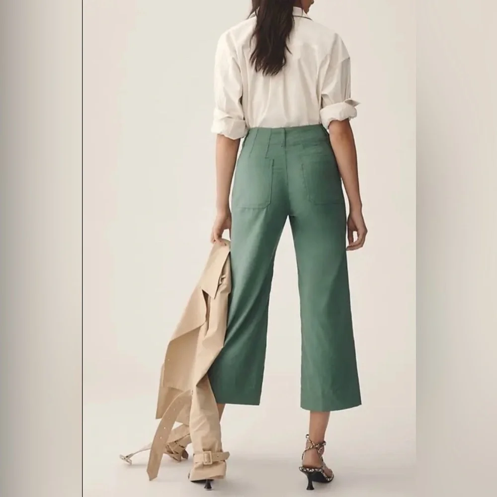 Anthropologie Maeve The Colette Cropped Wide-Leg Trousers